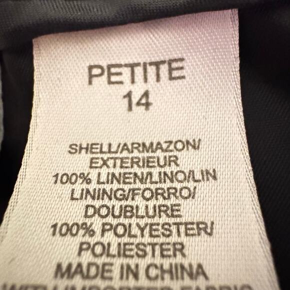 Liz Claiborne 14 Petite Black LINEN pants - Picture 5 of 6